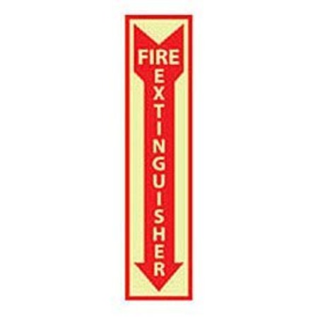 NATIONAL MARKER CO Fire Extinguisher Sign, Vinyl Glow GL23P
